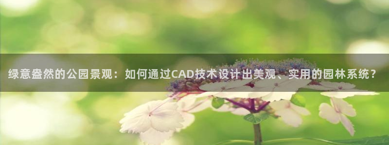 济宁摩根国际娱乐：绿意盎然的公园景观：如何通过CAD技术设计出美观、实用的园林系统？